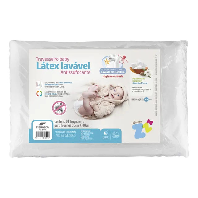 Travesseiro BebĂȘ Fibrasca LĂĄtex LavĂĄvel Antissufocante Percal 180 Fios RespirĂĄvel Toque Suave E Seguro Original Travesseiro BebĂȘ Fibrasca LĂĄtex LavĂĄvel Antissufocante Percal 180 Fios RespirĂĄvel Toque Suave E Seguro Original