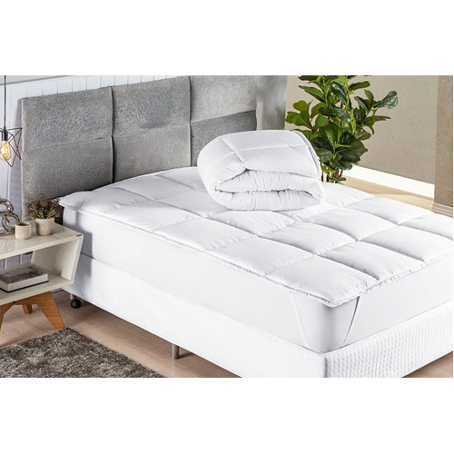 Pillow Top Casal Suave Extra Macio Em Micropercal 200 Fios Cor Branco Pillow Top Casal Suave Extra Macio Em Micropercal 200 Fios Cor Branco