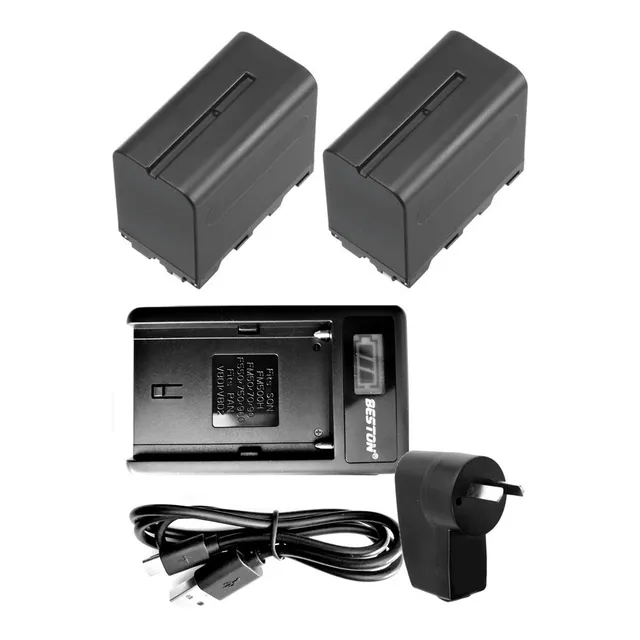 2baterias Np- F970 + Cargador Usb Con Display + Fuente Usb