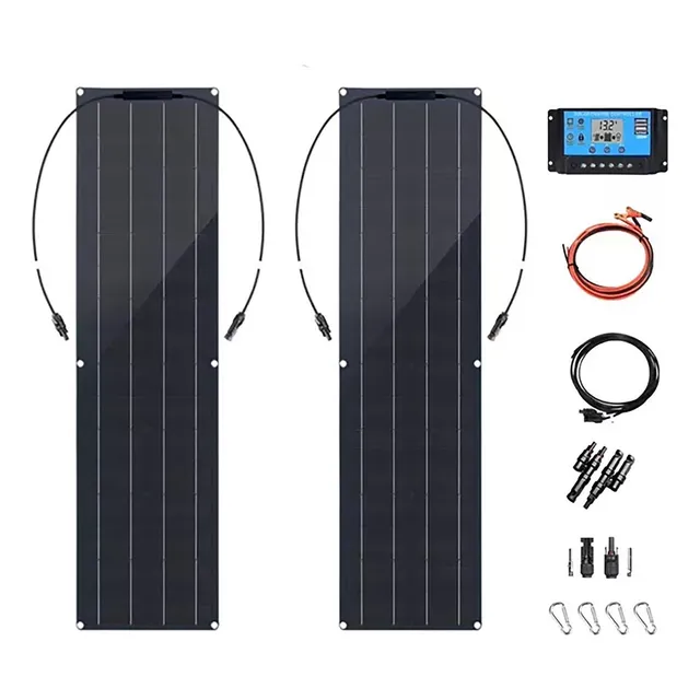Kit Panel Solar Pet Flexible Monocristalino Controlador Para