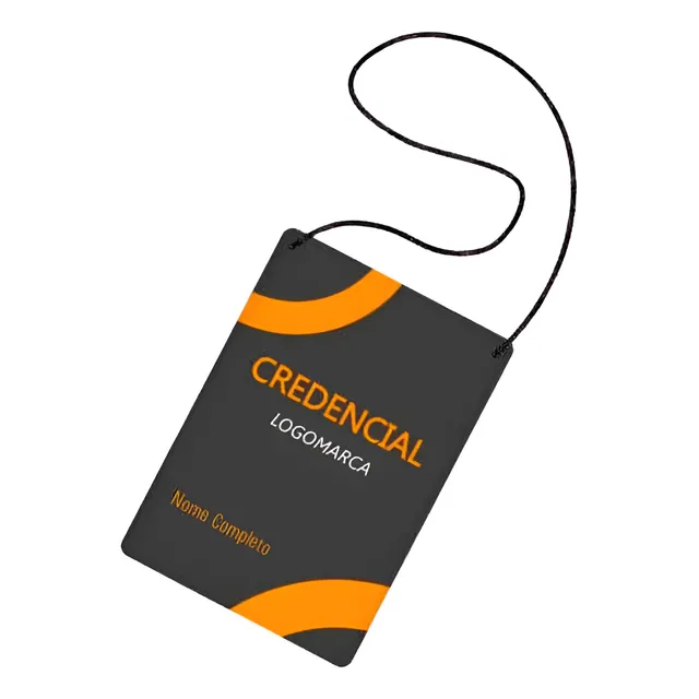 100 Crachás  Credencial Papel Cartão 300g 10x14 Com Cordinha