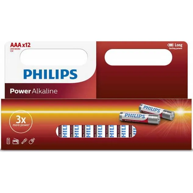 Pilas Aaa Philips X12 Unidades Pack Ahorro