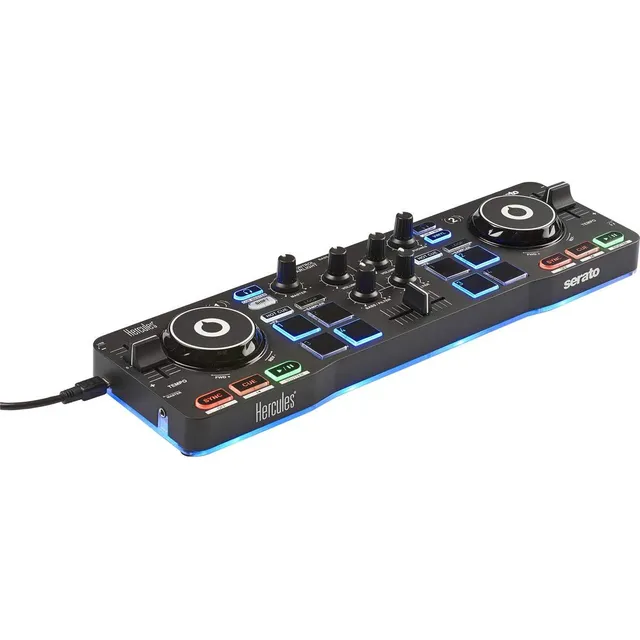 Controlador De Dj Usb Portátil Con Serato Dj Lite Y Luces