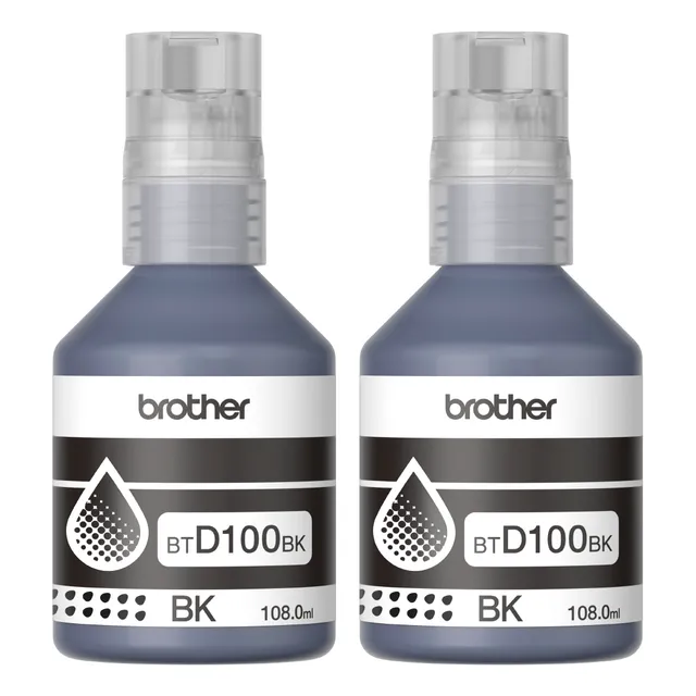 Kit 2 Tintas Negras Brother Btd100bk 108 Ml