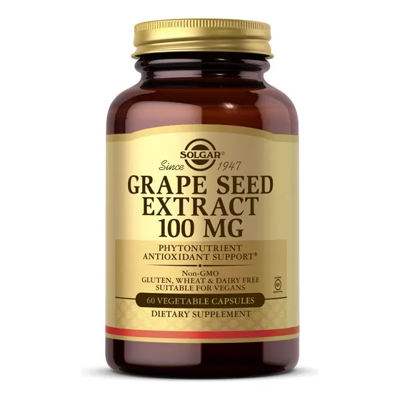 Suplemento De Extracto De Semilla De Uva Solgar 100 Mg 60 Cá