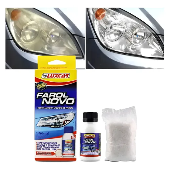 Luxcar, Limpador De Farol P/ Lentes Amareladas E Foscas-50ml