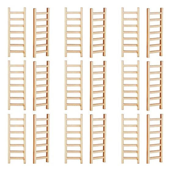 Skylety 20 Pieza Escalera Madera Para Muebl Hada Adorno Casa