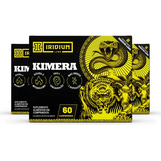 3 Kimera 60 Caps Iridium Labs Sabor Sem sabor Cafeína 180 g
