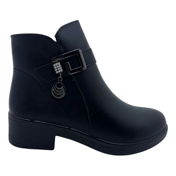 Bota Calzado De Abrigo Con Corderito Con Taco De Mujer