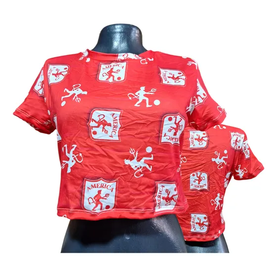 Camiseta Crop Top América De Cali Para Mujer