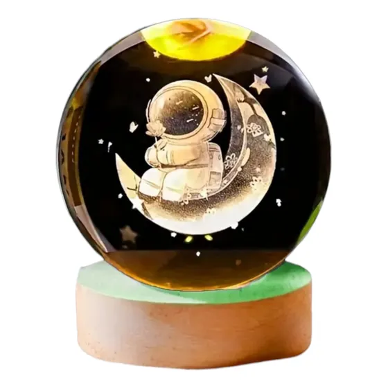 Lámpara De Galaxia Planetaria Bola De Cristal, Brillante Led