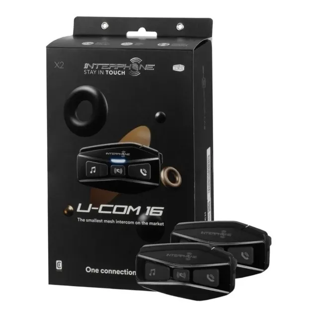 Intercomunicador Moto Kit 2 Interphone U-com 16 Mesh Dafycba