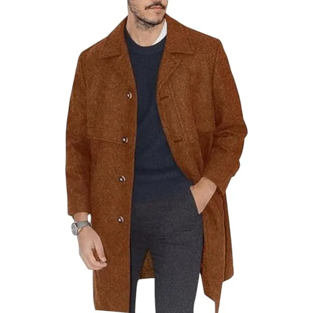 Hombre Abrigo Chamarra Larga Parka Capa Ropa Otoño Invierno