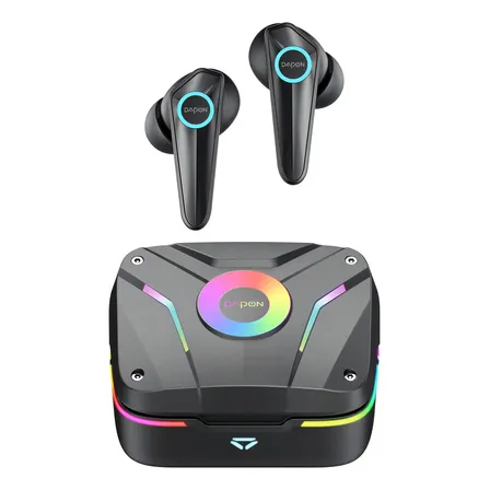 Fone De Ouvido Gamer In-ear Dapon R11 Tws Bluetooth 5.1 Rgb Cor Preto