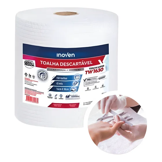 Toalha Descartável Manicure 16x30cm - Alta Absorção - 150un