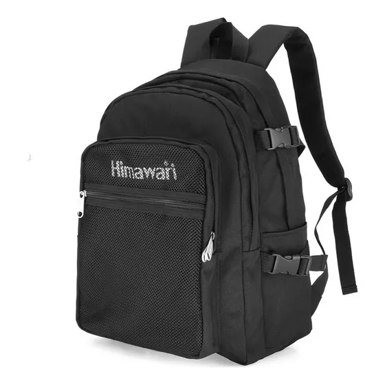 Himawari - Mochila Escolar O De Viaje Porta Laptop H1003-1 Color Negro Diseño De La Tela Lisa
