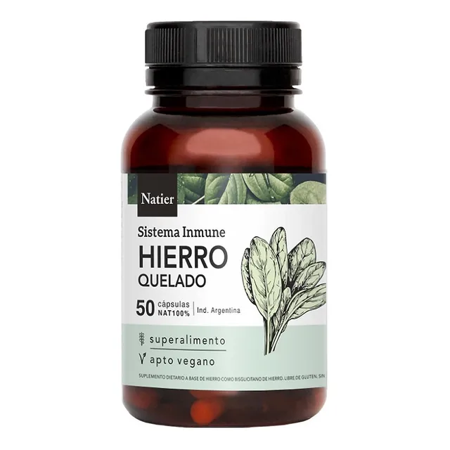 Natier Hierro Quelado X 50 Capsulas Sabor Natural