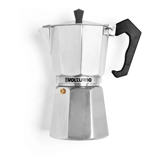 Cafetera Express Volturno Classica Aluminio 12 Pocillo 780cc Color Plateado