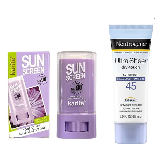 Set Dual Protector Solar Mate Control Grasa Neutrogen Karite