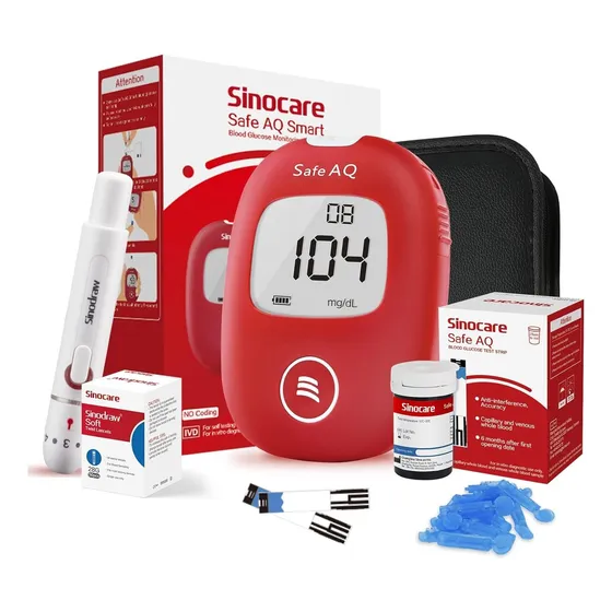 Glucometro Digital Sinocare 50 Tiras Reactivas + 50 Lancetas