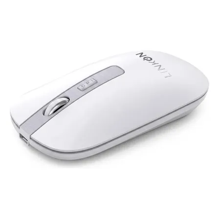 Mouse Inalambrico Dual Bluetooth Usb Recargable Para Mac Windows Color Blanco Linkon