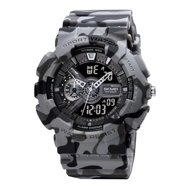 Reloj  Skmei 1688 Gris Camuflaje -deportivo Resist Agua 50 M