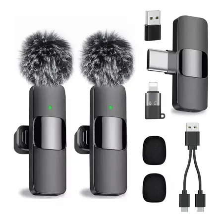 Micrófono De Solapa Inalámbrico Para iPhone Pc Y Android