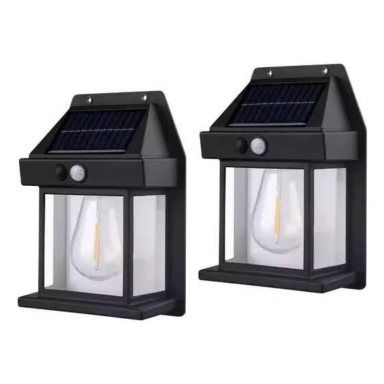 Pack X2 Lampara Solar Led Aplique Sensor De Movimiento 3500k