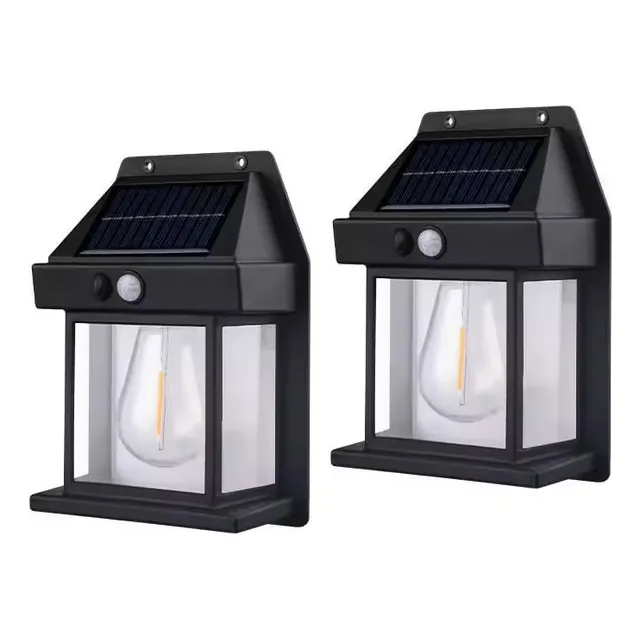 Pack X2 Lampara Solar Led Aplique Sensor De Movimiento 3500k