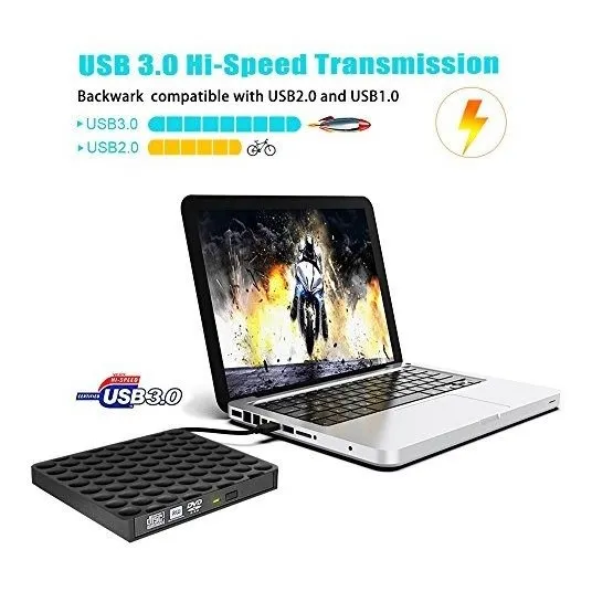 Dvd Externa Usb 3.0 Quemador Reproductor Grabador Optico Cd