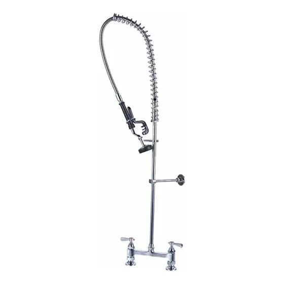 Llave Mezcladora De Prelavado Migsa Inoxidable - Bxf-a10 Acabado Cromado Color Gris