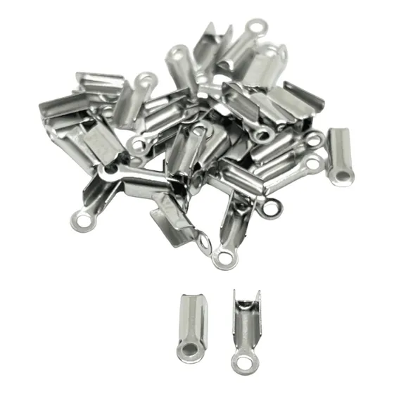 Pack 12 Terminales Cordones Cueros Terminal Acero Bisuteria
