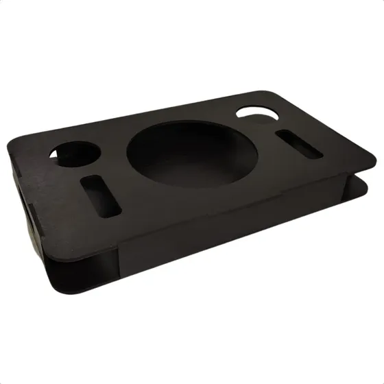 Bandeja Pipoca Refrigerante Porta Copo Sofá Marrom Mdf