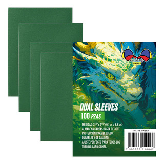 Card Sleeves Dual Mica Funda Protector Cartas Verde 100pz Card Sleeves Dual Mica Funda Protector Cartas Verde 100pz