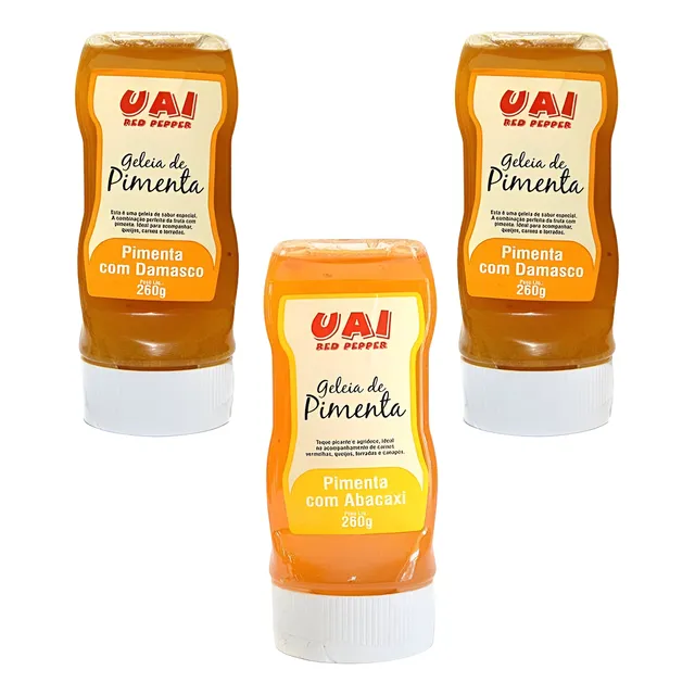 Geleia De Pimenta Uai Agridoce 2 Damasco 1 Abacaxi 260g 3un