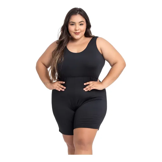 Maio Macaquinho Short Plus Size Hidroginástica Natação Full