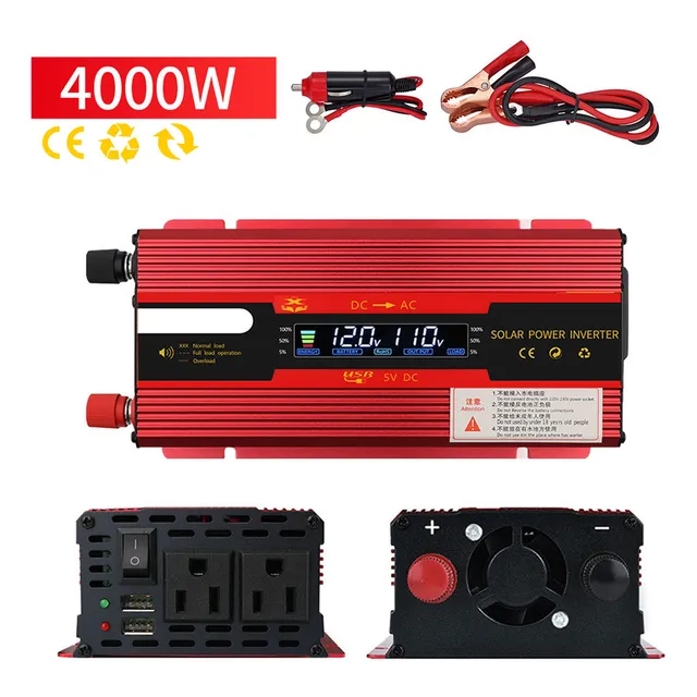 Convertidor De Potencia Inversor Para Auto 4000w Dc12v-a110v Gomita