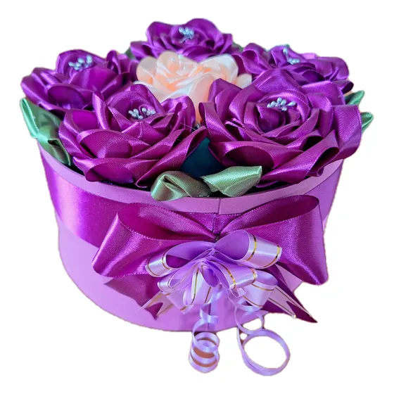 Caja Con Flores Rosas Eternas Para Regalo