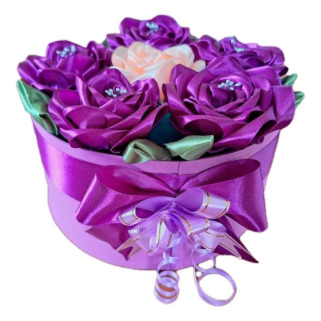 Caja Con Flores Rosas Eternas Para Regalo