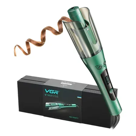 Buclera Rizador Automático Cerámica Vgr V-583 Giratorio 220° Color Verde