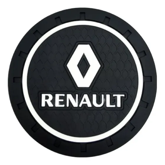 Set 2 Portavasos Para Carro Elegante Negro Con Logo Renault