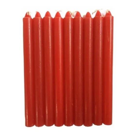Vela Palito 18cm Vermelha 1kg 32un 100% Parafina