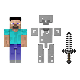 Boneco De Ação Mattel Minecraft Diamond Level Steve 14cm Boneco De Ação Mattel Minecraft Diamond Level Steve 14cm