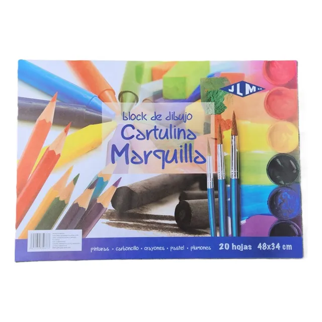 Block Para Dibujo Cartulina Marquilla 48x34cm 20 Hojas