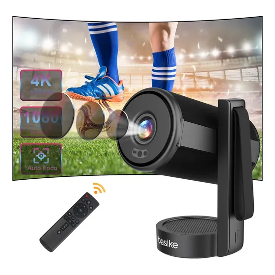 Projetor Basike Smart Mini Full HD 4K com Wi-Fi e Bluetooth