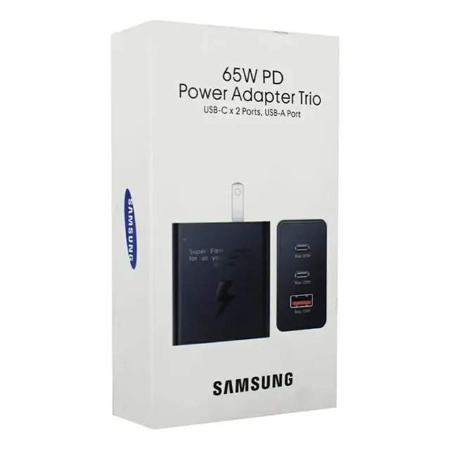Cargador Super Rápido 65w Trio Samsung Galaxy S24 S23 Ultra