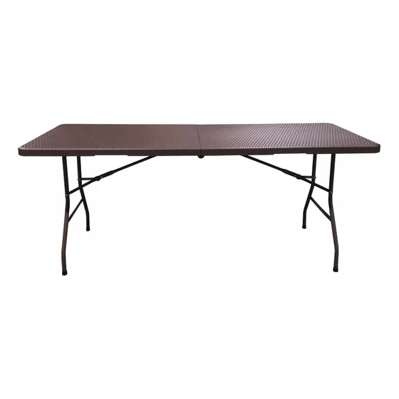 Mesa Estilo Rattán Homex Plegable De Plástico Café
