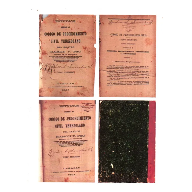 Codigo De Procedimiento Civil De 1904 3 Tomos Por Ramon Feo