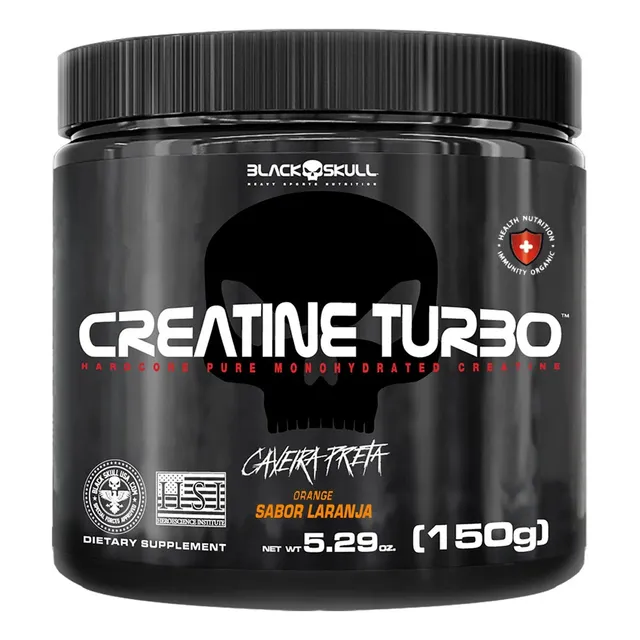 Creatine Turbo 150g Laranja Caveira Preta
