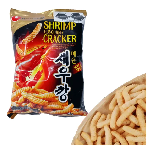 Snack Coreano Sabor A Camaron Picante 75gr Nong Shim